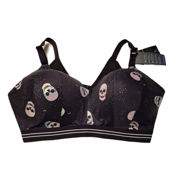Torrid Active Skulls Sport Bra Sz 44DDD Lightly Padded Adjustable Straps Sports - Picture 1 of 16